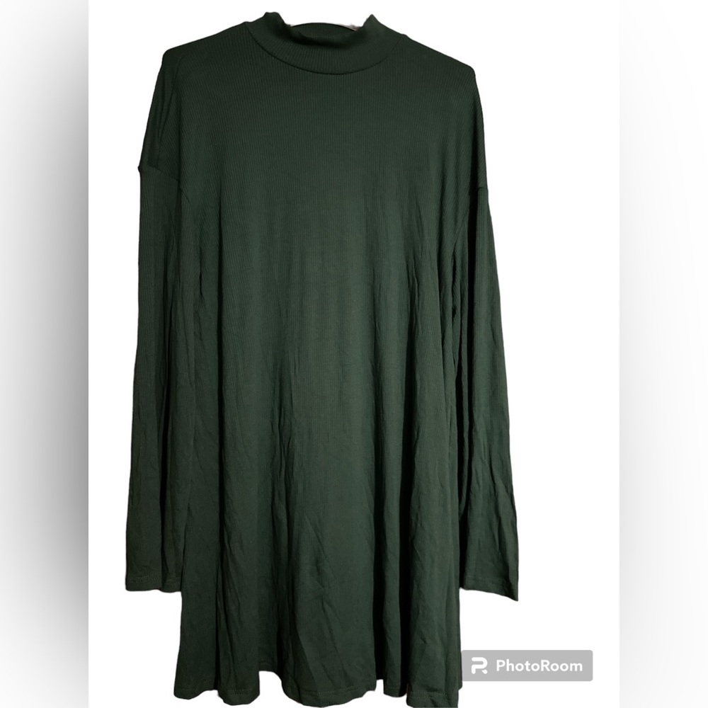 Christmas Green Ribbed Dress Sz M